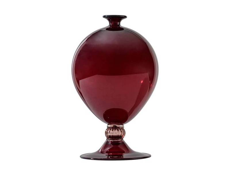 VERONESE VASE OX BLOOD RED CIPRIA PINK SPHERE NUMBERED EDITION VENINI 600.01