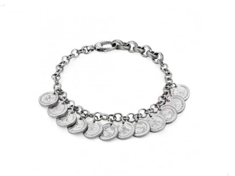 SIVER BRACELET WITH 18 CHARMS COIN GUCCI YBA4334800010