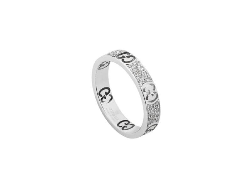 18KT WHITE GOLD WITH DIAMONDS RING ICON STARDUST GUCCI YBC163043002