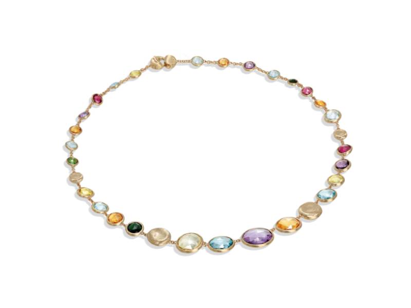 18KT YELLOW GOLD NECKLACE WITH MULTICOLOURED GEMSTONES  JAIPUR MARCO BICEGO CB2160 MIX01