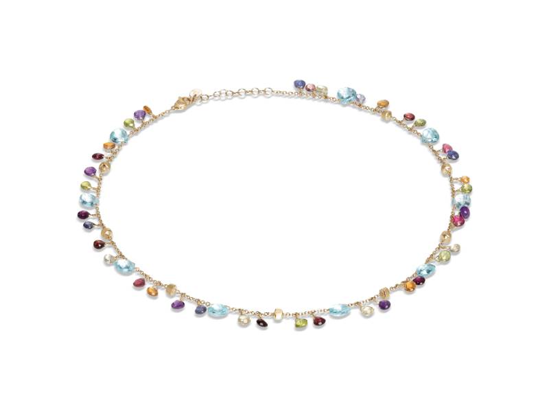 18KT YELLOW GOLD NECKLACE WITH MULTICOLOURED GEMSTONES PARADISE MARCO BICEGO CB2584-E-MIX01T