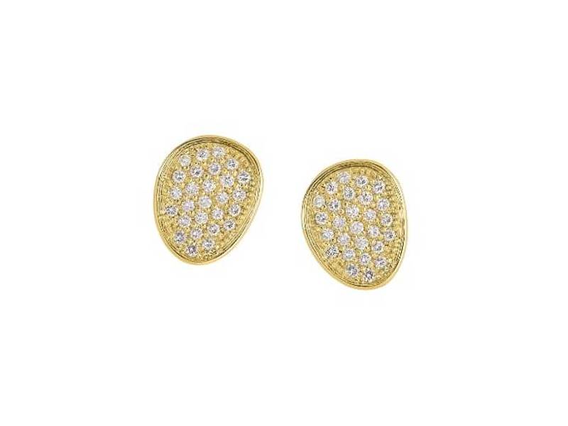 18KT YELLOW GOLD STUD EARRINGS WITH DIAMONDS LUNARIA ALTA MARCO BICEGO OB1417