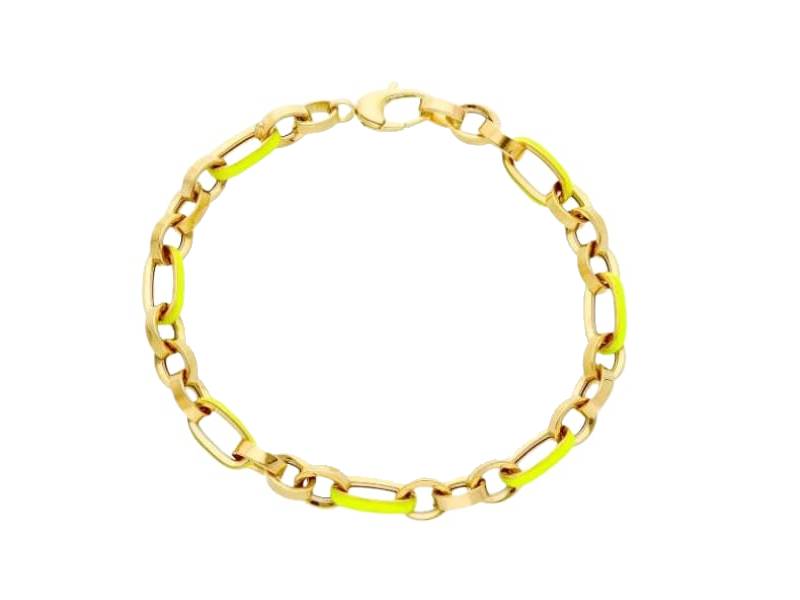 18 KT YELLOW GOLD AND FLUO YELLOW ENAMEL BRACELET 264911