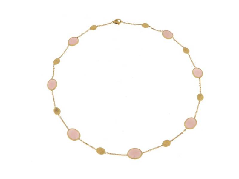 18 KT JELLOW GOLD AND ROSE QUARZT NECKLACE SIVIGLIA MARCO BICEGO CB1962-QRG01