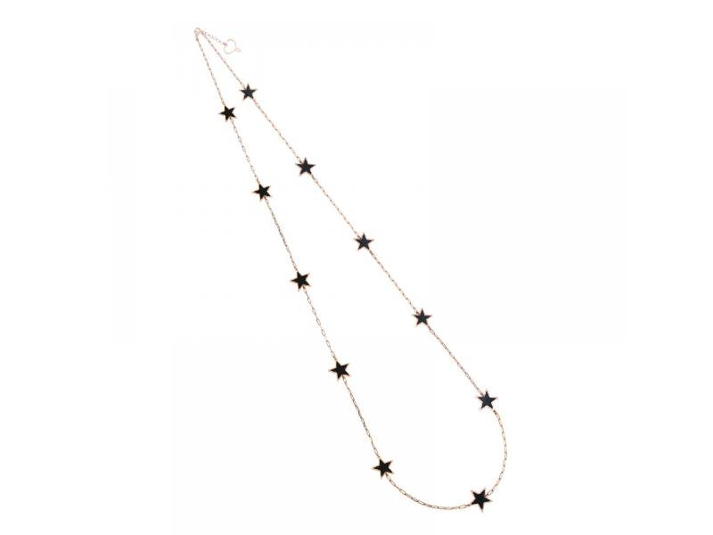 SILVER LONG NECKLACE WITH ELEVEN CATHEDRAL STARS MAMAN ET SOPHIE CLCAT112
