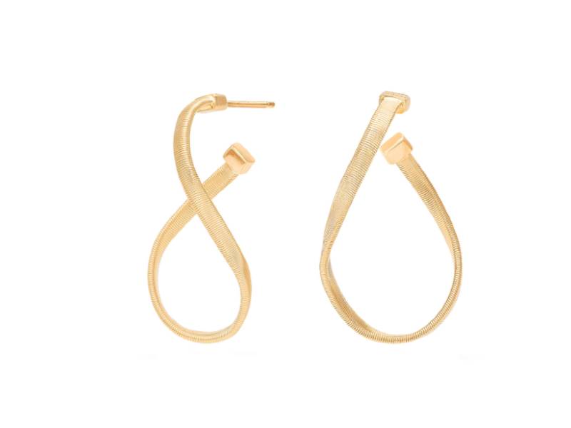 SMALL SIZE 18KT YELLOW GOLD IRREGULAR INFINITY-SHAPED CIRCLE EARRINGS MARRAKECH MARCO BICEGO OG404