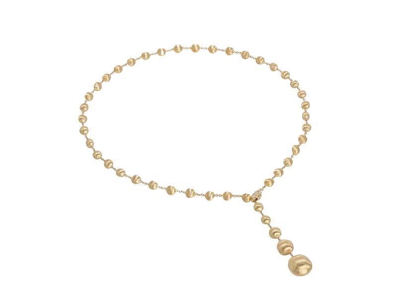 18KT YELLOW GOLD AND DIAMONDS LARIAT NECKLACE AFRICA MARCO BICEGO CB2346