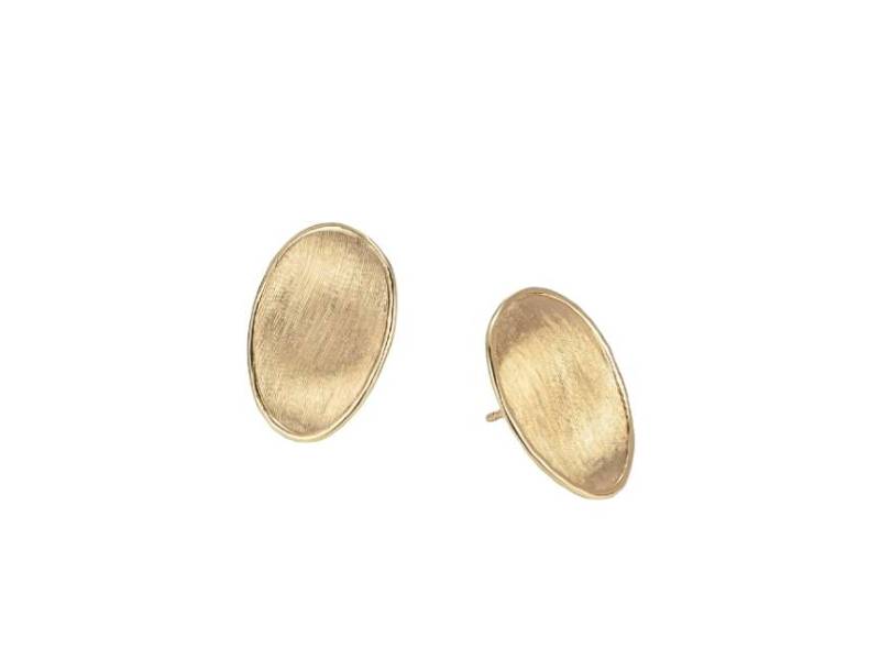 18KT YELLOW GOLD STUD EARRINGS SMALL LUNARIA OB1342