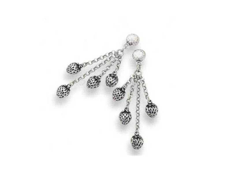 SILVER LONGUETTE EARRINGS WITH STRAWBERRIES GIOVANNI RASPINI 8854