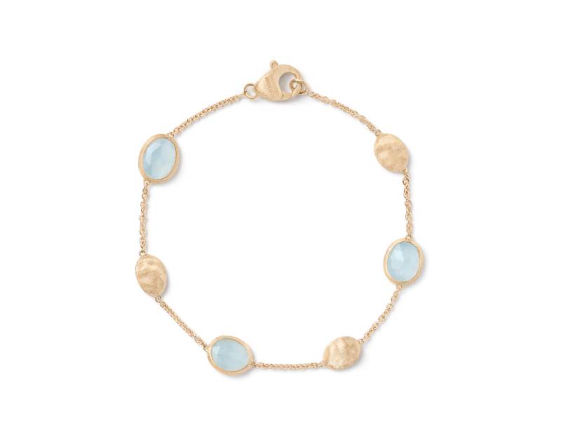 BRACCIALE IN ORO GIALLO CON OVALINE E AQUAMARINE SIVIGLIA MARCO BICEGO BB1874-AQ01