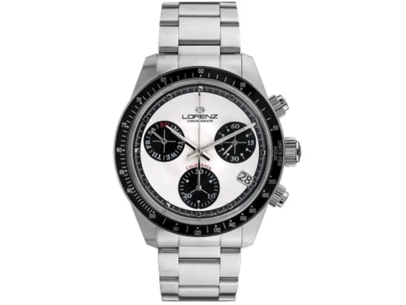 CHRONOGRAPH QUARTZ MEN'S WATCH STEEL/STEEL SWISS MADE CALIFORNIA LORENZ 090003BB