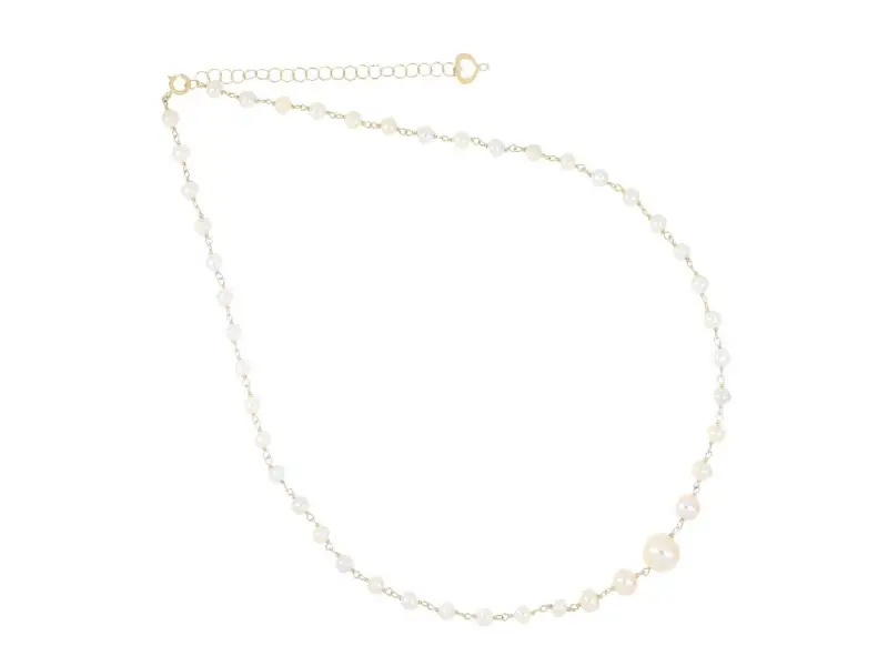 18KT YELLOW GOLD NECKLACE WITH PEARLS WHITE WAVE MAMAN ET SOPHIE GCONDRPE