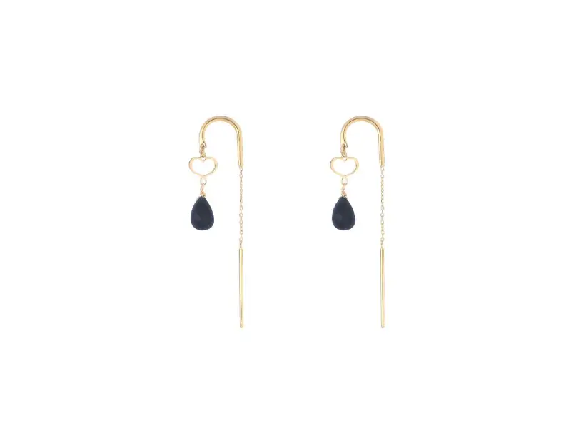 18KT YELLOW GOLD EARRINGS WITH SPINEL DROPS MAMAN ET SOPHIE ORDRPUSP