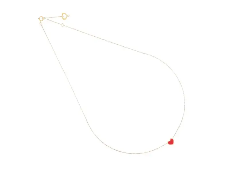 18kt YELLOW GOLD NECKLACE WITH RED ENAMEL HEART SEULEMENT SOPHIE MAMAN ET SOPHIE GCSSO2PS1