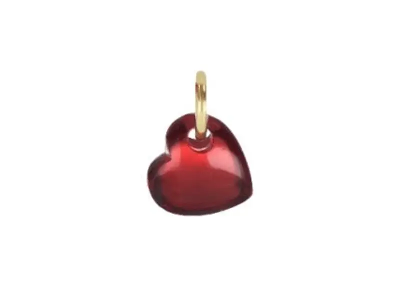 18KT YELLOW GOLD RED GARNET HEART BEAT MAMAN ET SOPHIE COBTT8GR