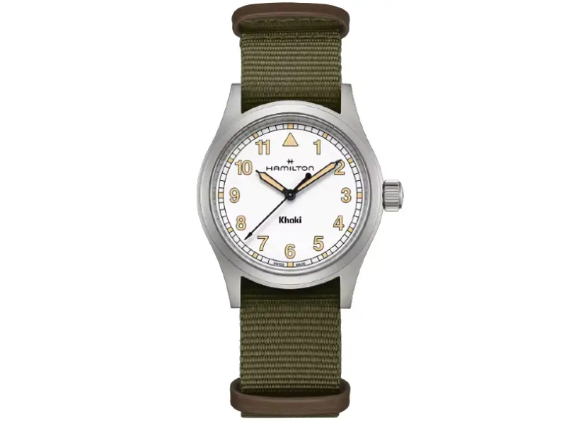 OROLOGIO UOMO QUARZO ACCIAIO TESSUTO KHAKI HAMILTON H69401910