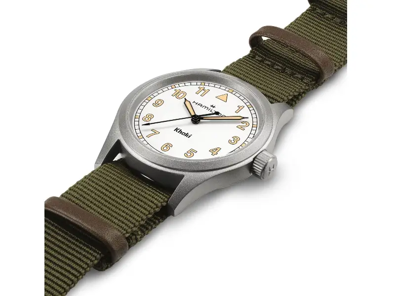 OROLOGIO UOMO QUARZO ACCIAIO TESSUTO KHAKI HAMILTON H69401910