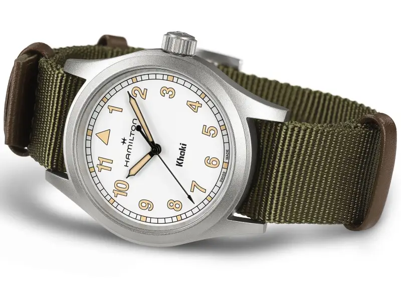 OROLOGIO UOMO QUARZO ACCIAIO TESSUTO KHAKI HAMILTON H69401910