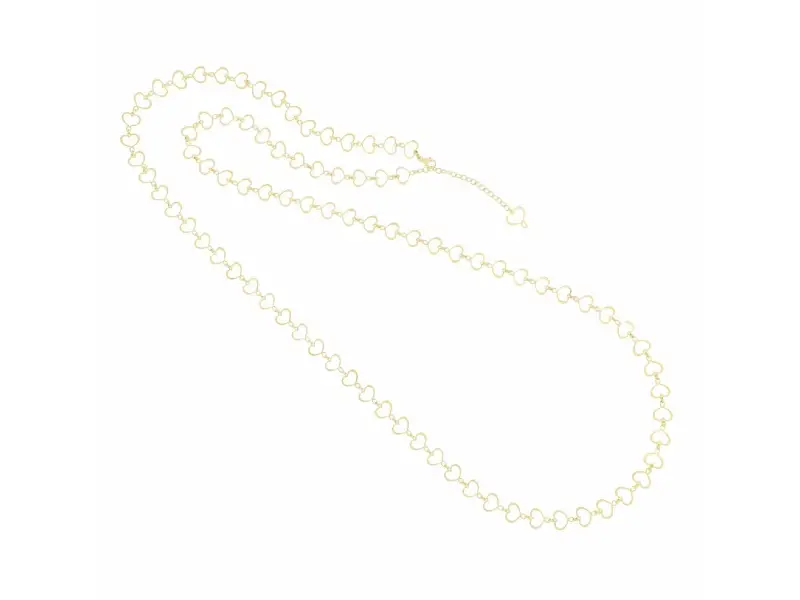 COLLANA LUNGA CUORI IN ARGENTO GALVANICA ORO GIALLO MAMAN MAMAN ET SOPHIE CLMAMGI