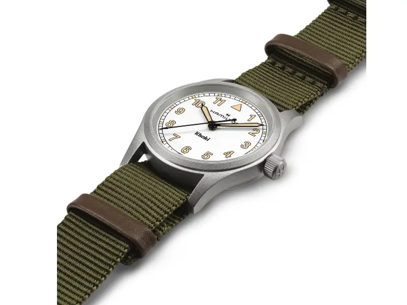 OROLOGIO QUARZO ACCIAIO/TESSUTO KHAKI 33 MM HAMILTON H69301910