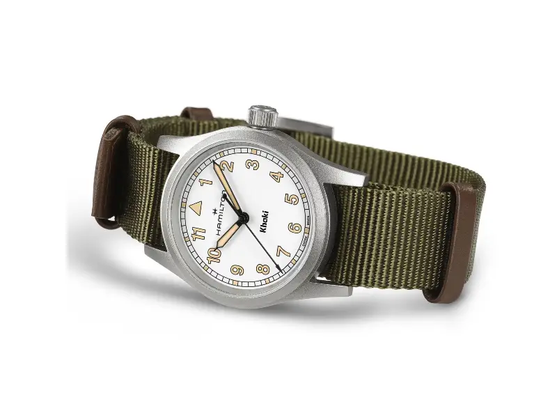 OROLOGIO QUARZO ACCIAIO/TESSUTO KHAKI 33 MM HAMILTON H69301910