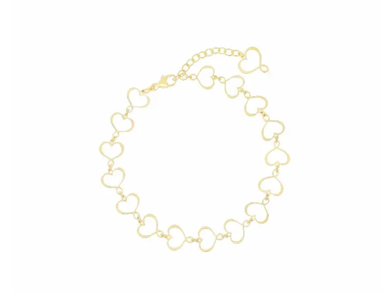 BRACCIALE CUORI IN ARGENTO GALVANICA ORO GIALLO MAMAN MAMAN ET SOPHIE BRMAMGI