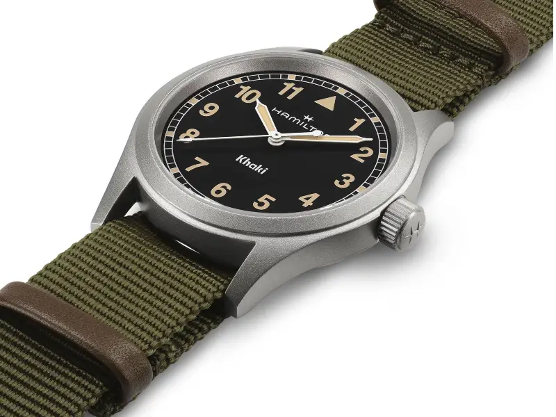 OROLOGIO UOMO QUARZO ACCIAIO TESSUTO KHAKI HAMILTON H69401930