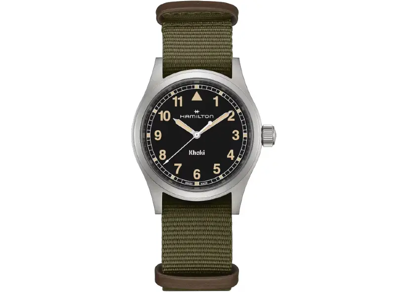 OROLOGIO UOMO QUARZO ACCIAIO TESSUTO KHAKI HAMILTON H69401930