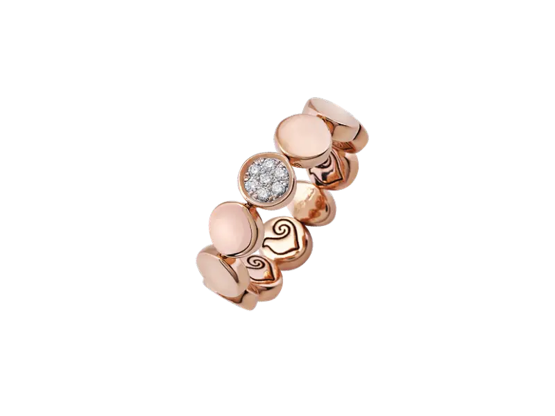 ANELLO VERETTA ORO ROSA E DIAMANTI BIANCHI PAILLETTES CHANTECLER 43120