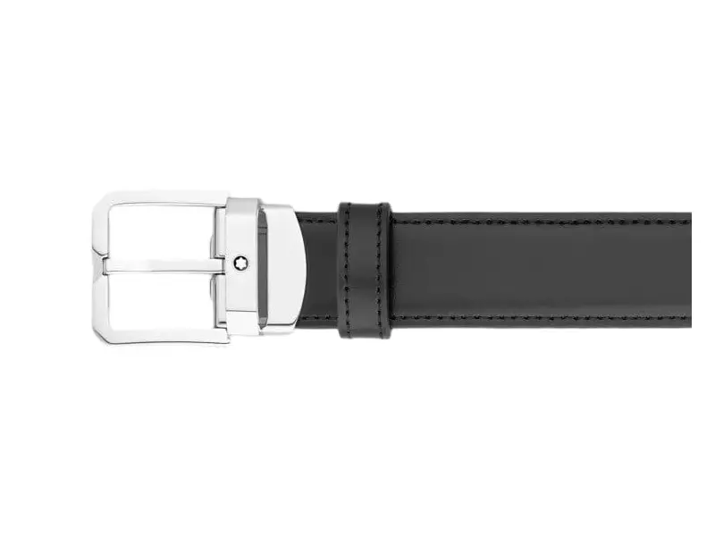 SELF- ADJUSTABLE REVERSIBLE BLACK/BROWN BELT  PALLADIUM FINISH MONTBLANC 132873