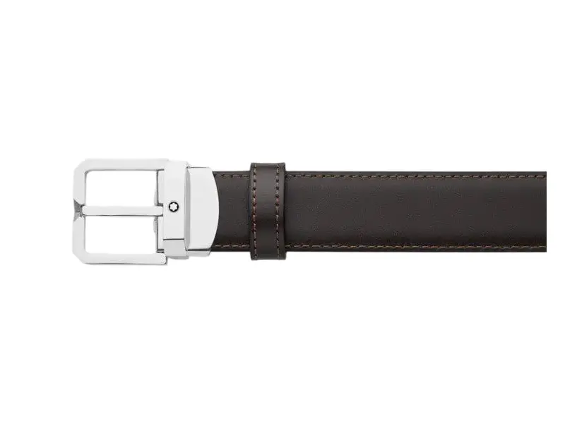 SELF- ADJUSTABLE REVERSIBLE BLACK/BROWN BELT  PALLADIUM FINISH MONTBLANC 132873