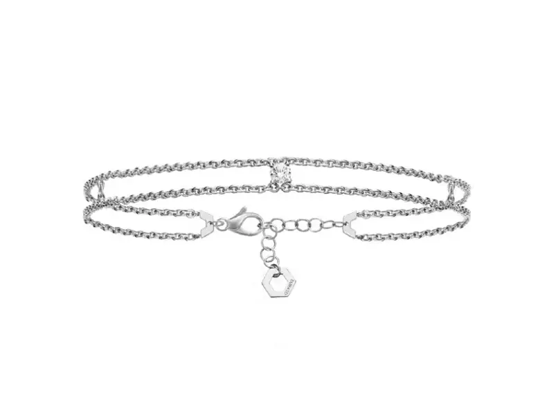 BRACCIALE IN ORO BIANCO CON DIAMANTE SOLITAIRE BURATO CX296