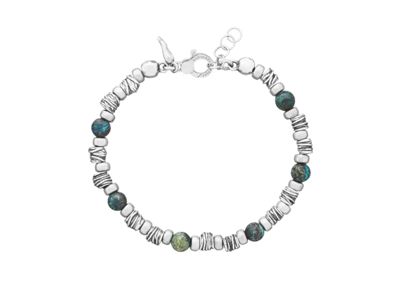 SILVER AND GREEN JASPER BRACELET BOND GIOVANNI RASPINI 12211L