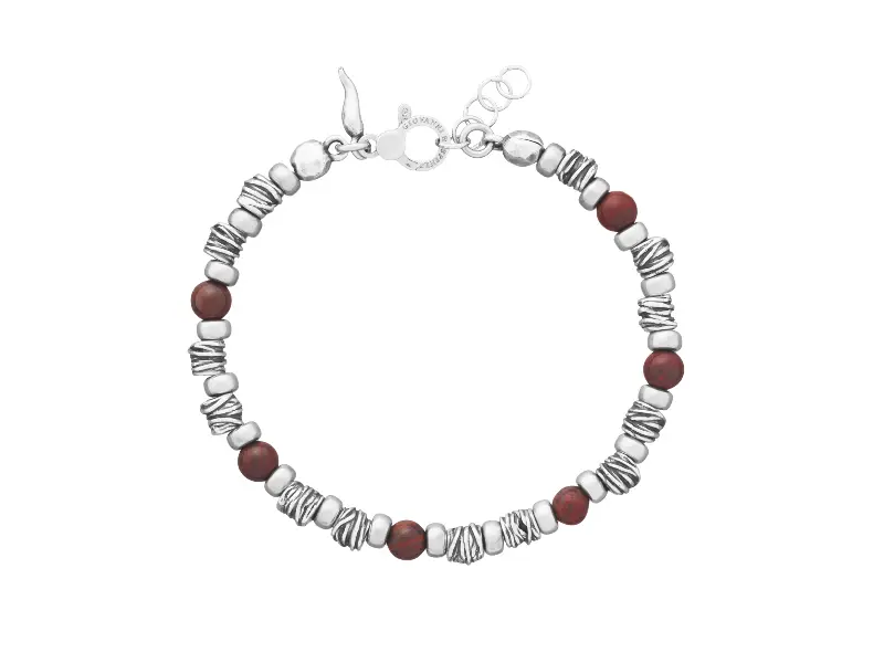 BRACCIALE UOMO OCCHIO DI TORO E ARGENTO BOND GIOVANNI RASPINI 12212L