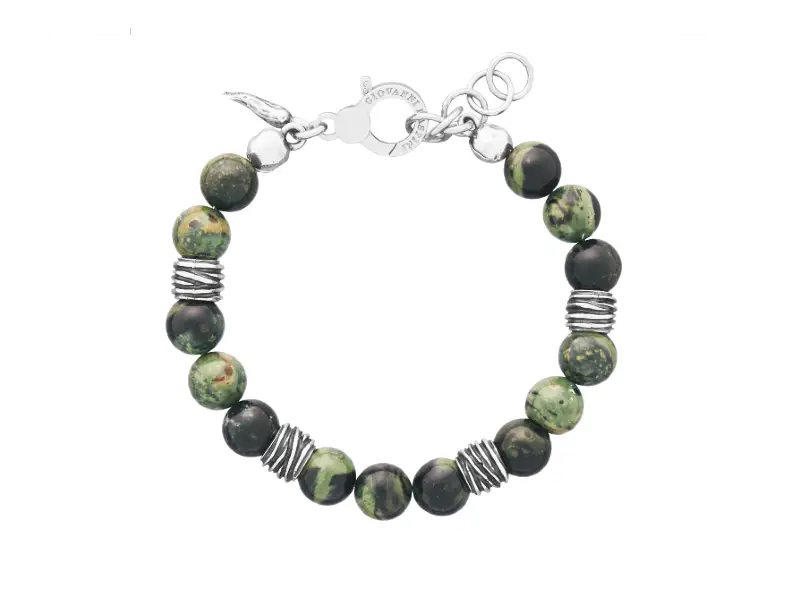 BRACCIALE UOMO ARGENTO E RIOLITE BIG TANGO GIOVANNI RASPINI 12213L