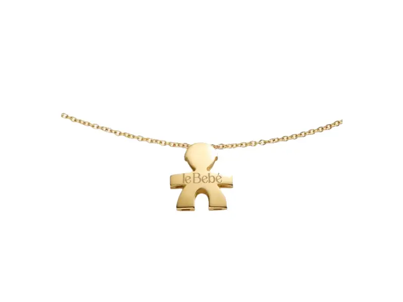 18KT YELLOW GOLD NECKLACE WITH BOY SILHOUETTE I TESORINI BIG LE BEBE' LBB900