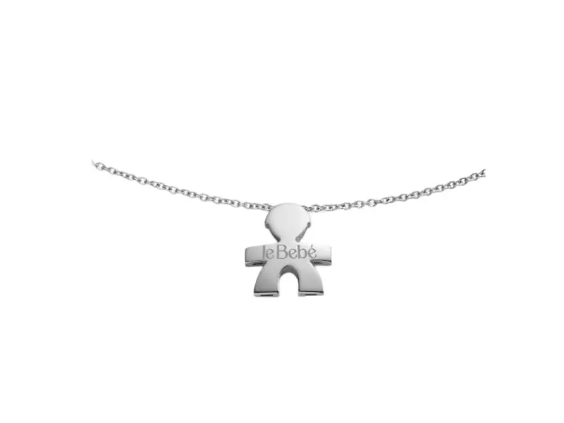 18KT WHITE GOLD NECKLACE WITH BOY SILHOUETTE I TESORINI BIG LE BEBE' LBB902