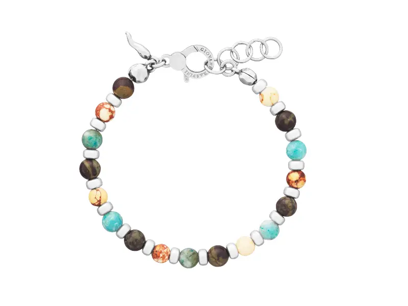 SILVER MEN'S BRACELET TANGO EARTH COLOURS GIOVANNI RASPINI 12218L