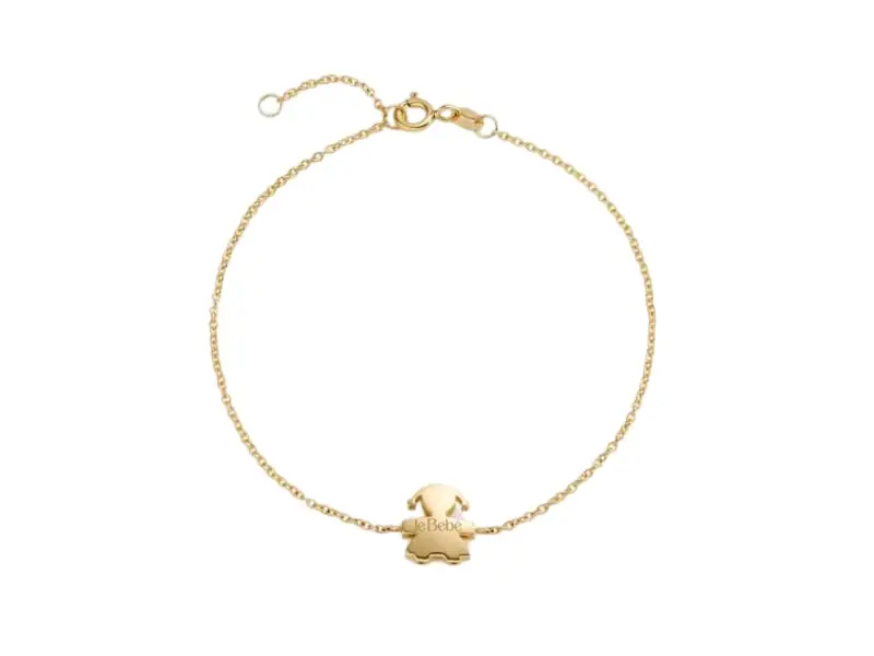 BRACCIALE IN ORO GIALLO SAGOMA BIMBA I TESORINI BIG LE BEBE' LBB907