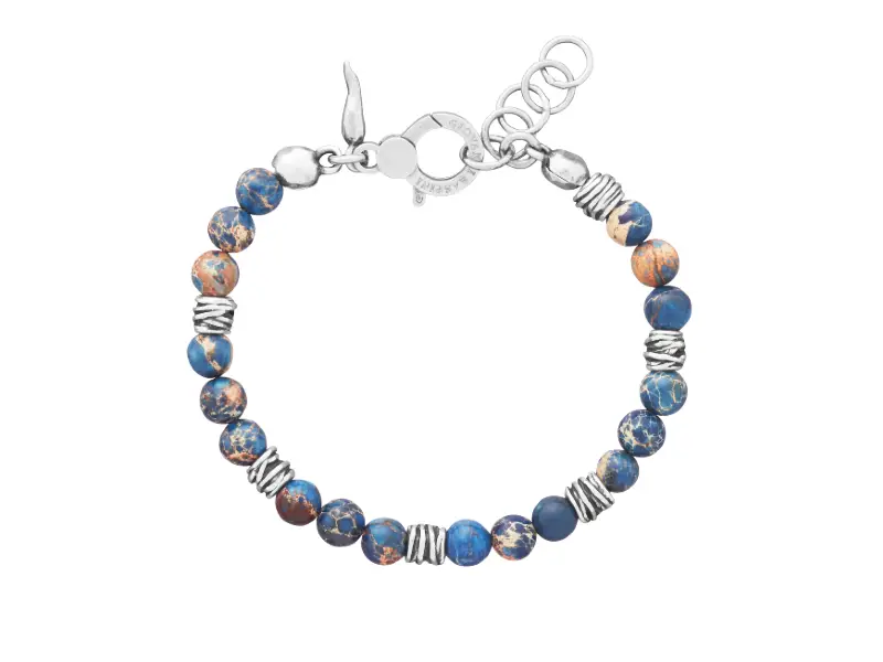 BRACCIALE UOMO ARGENTO AGATA AZZURRA TANGO GIOVANNI RASPINI 12216L