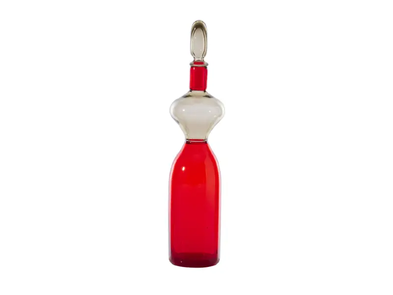 VECCHIA DAMA BOTTLE GREY AND RED GIO PONTI VENINI 526.19