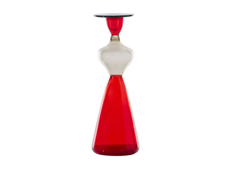 CAMPIGLIESCA BOTTLE GREY AND RED GIO PONTI VENINI 526.21