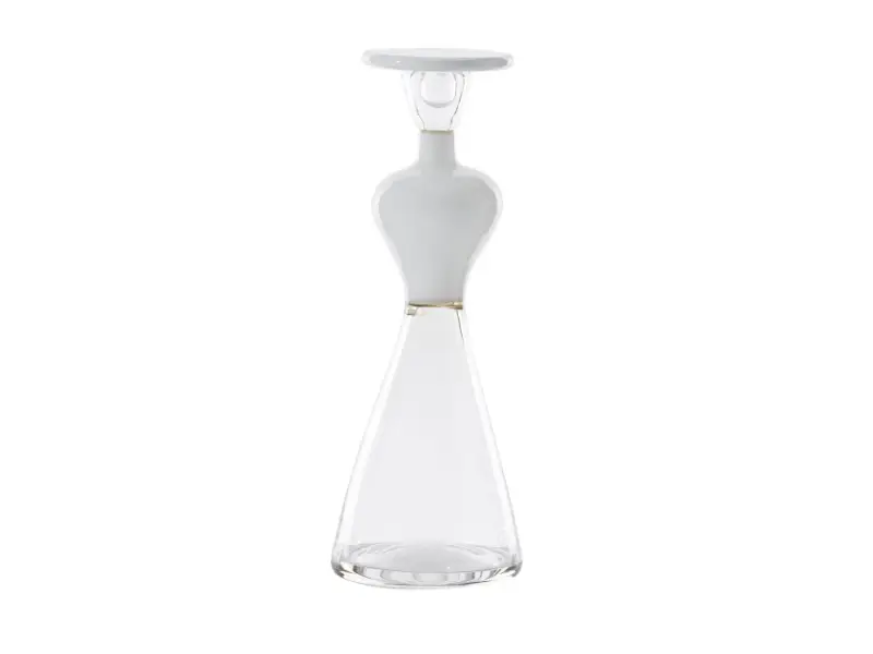 CAMPIGLIESCA BOTTLE CRYSTAL AND MILKY WHITE GIO PONTI VENINI 526.21