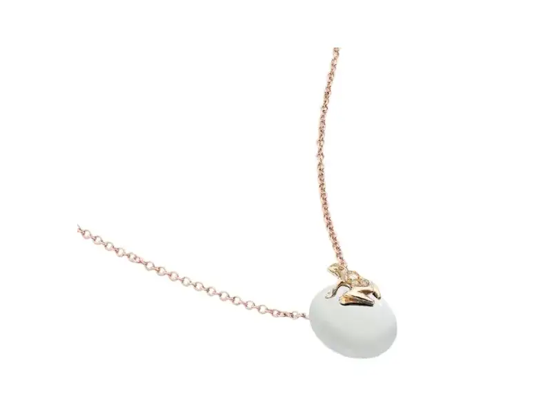 COLLANA CON ELEMENTO BIANCO, ORO ROSA E DIAMANTI HAPPY FROG DADA ARRIGONI DHF02CATBRRDI