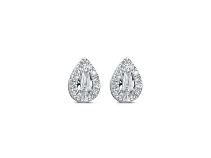 18KT WHITE GOLD STUD EARRINGS WITH DIAMONDS PREZIOSE EMOZIONI GIANNI CARITA' F01183/OB