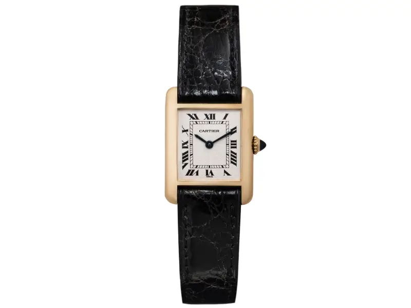 MECHANICAL YELLOW GOLD/LEATHER TANK LOUIS CARTIER W1504953