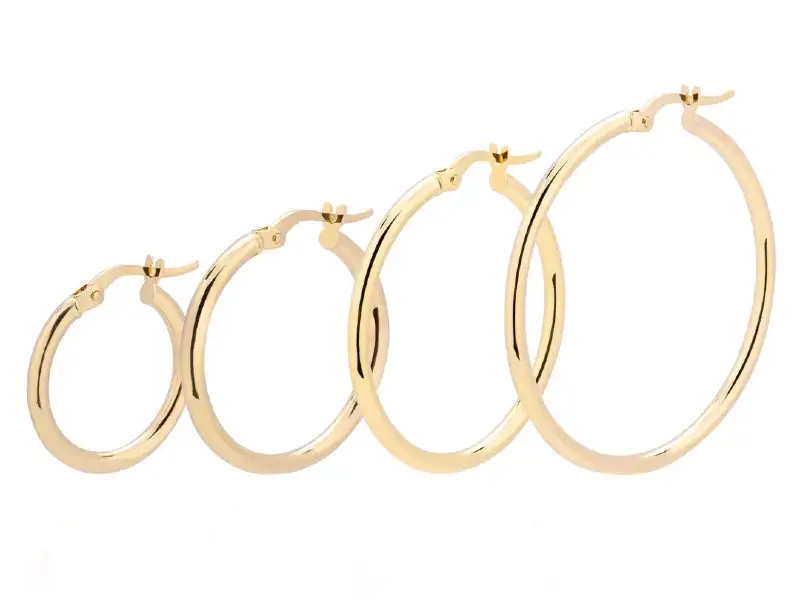 9KT YELLOW GOLD HOOP EARRINGS BOND VITTORIA GIULIA ITS ME B/18