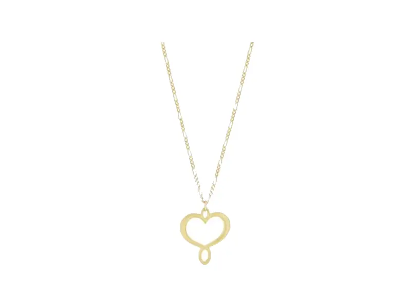 SILVER LONG NECKLACE WITH SMALL SATIN MAMAN HEART MAMAN ET SOPHIE CLMAM18