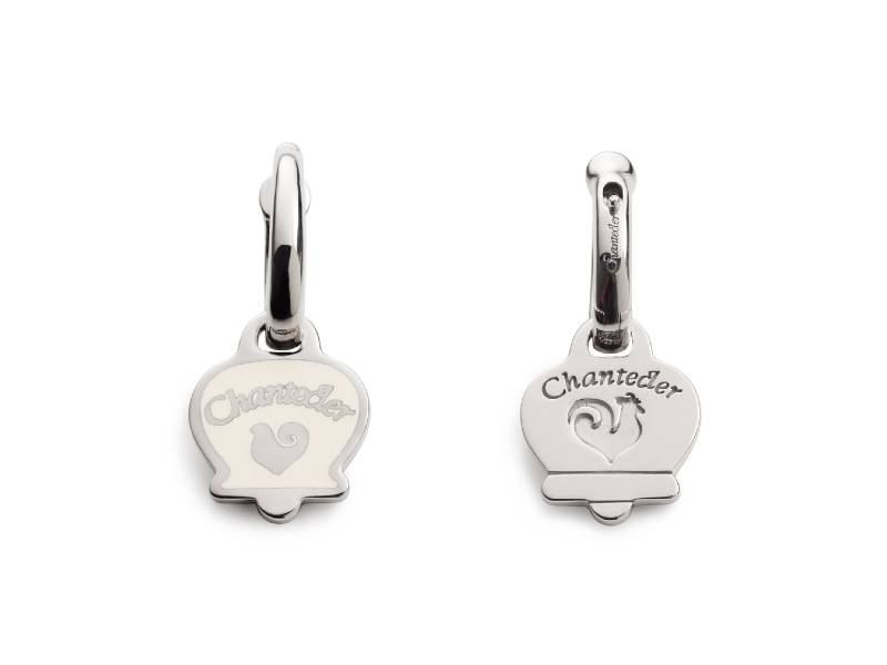 ORECCHINI PENDENTI IN ARGENTO CON CAMPANELLA IN SMALTO BIANCO ET VOILA’ CHANTECLER 34528