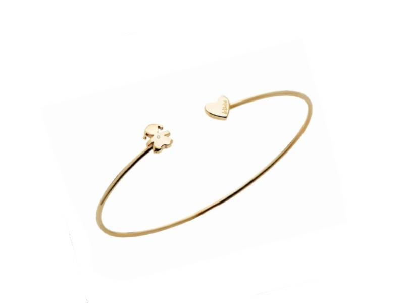 BRACCIALE ORO GIALLO 9KT CON DIAMANTE BIMBA E CUORE LES PETITS LE BEBE’ LBB721
